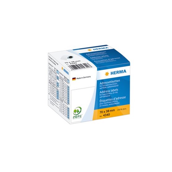 Adressetikett Rulle Herma 70x38mm 250st