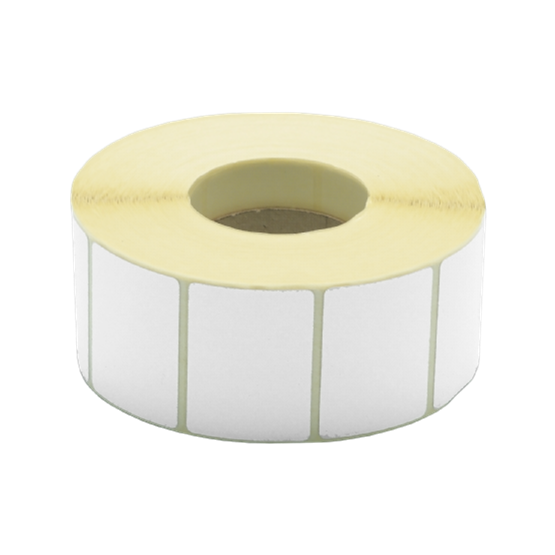 Thermoetikett 40x29mm Avtagbart klister 1000st/rl Kärna 25mm