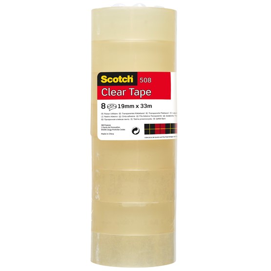 Kontorstejp 3M 508 19mmx33m Transparent 8/fp