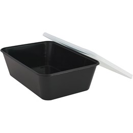 Plastform Microform + lock Svart 650 ml flergångs 250st/krt