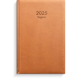 Kalender 2025 Dagbok cognac konstläder