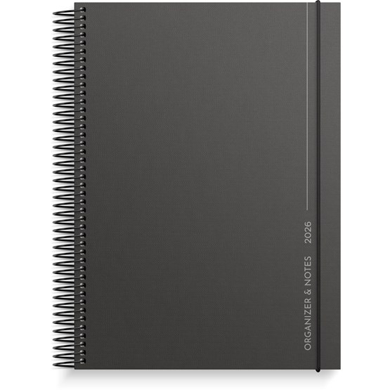 Kalender 2026 Organizer & Notes svart