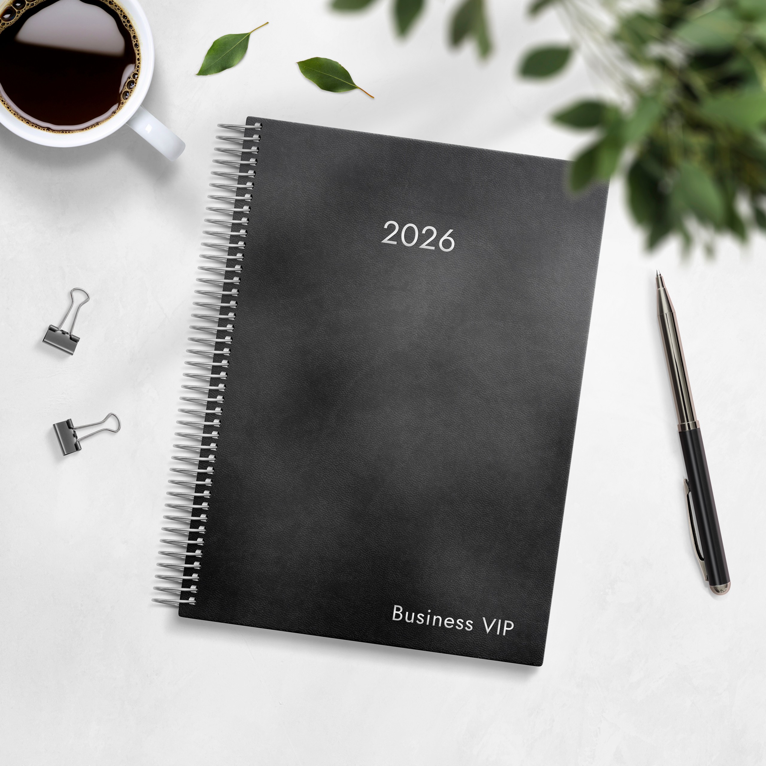 Kalender 2026 Business VIP svart konstläder - Traditionella kalendrar ...