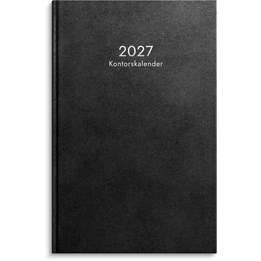 Kontorskalender 2027 svart konstläder