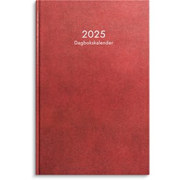 Kalender 2025 Dagbokskalender rött konstläder