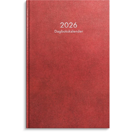 Kalender 2026 Dagbokskalender rött konstläder