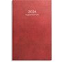 Kalender 2026 Dagbokskalender rött konstläder