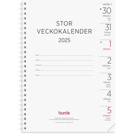 Kalender 2025 Stor Veckokalender refill Slut hos Leverantör