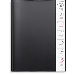 Kalender 2025 Stor Veckokalender svart plast