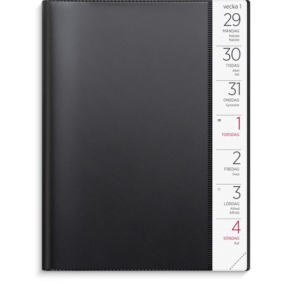 Kalender 2026 Stor Veckokalender svart plast