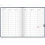 Kalender 2027 Veckojournal blått konstläder