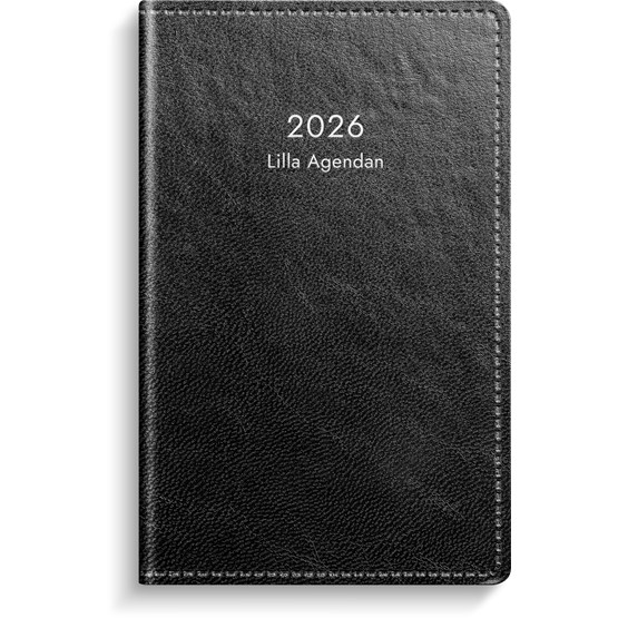 Kalender 2026 Lilla Agendan svart konstläder