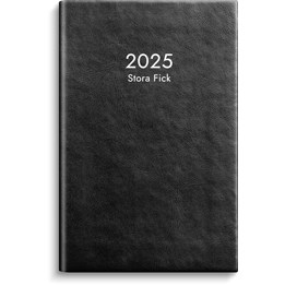 Kalender 2025 Stora Fick svart konstläder