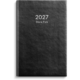 Kalender Stora Fick 2027 svart konstläder