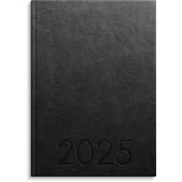 Kalender 2025 Weekly A5 svart konstläder