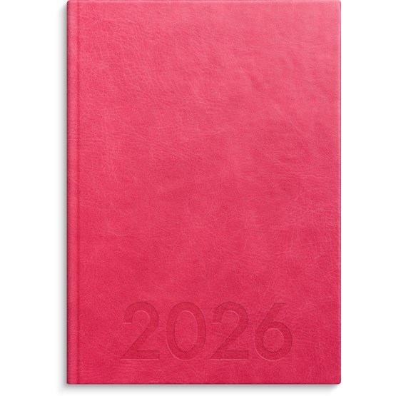 Kalender 2026 Weekly A5 rosa konstläder