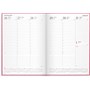 Kalender 2027 Weekly A5 rosa konstläder