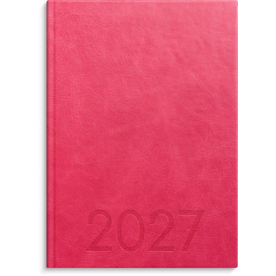 Kalender 2027 Weekly A5 rosa konstläder