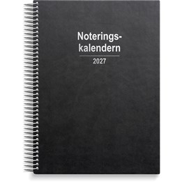 Noteringskalendern 2027 svart konstläder