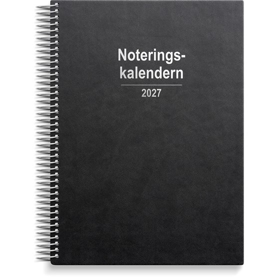 Noteringskalendern 2027 svart konstläder