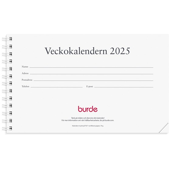 Kalender 2025 Veckokalendern refill