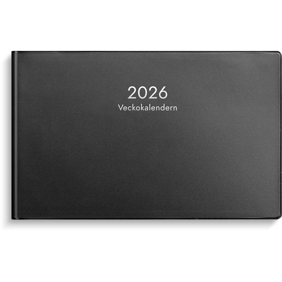 Kalender 2026 Veckokalendern svart plast
