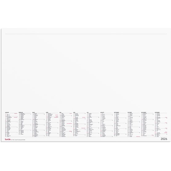 Kalender 2026 Skrivunderlägg Elegant