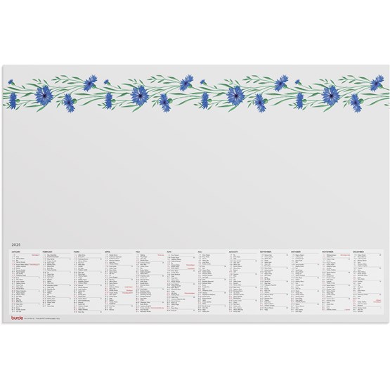Kalender 2025 Skrivunderlägg Blomster