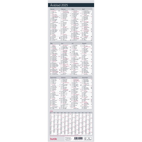 Kalender 2025 Årsblad