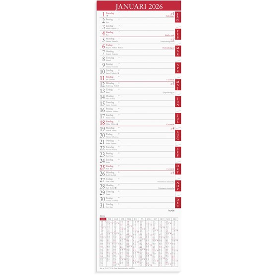 Kalender 2026 Stor Bordskalender flik