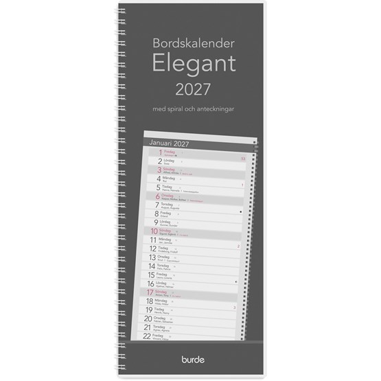 Bordskalender Elegant 2027 spiral