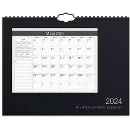 Väggkalender 2024 Miljökalendern Elegant