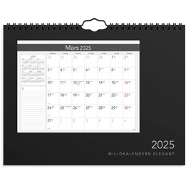 Väggkalender 2025 Miljökalendern Elegant