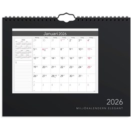 Väggkalender 2026 Miljökalendern Elegant