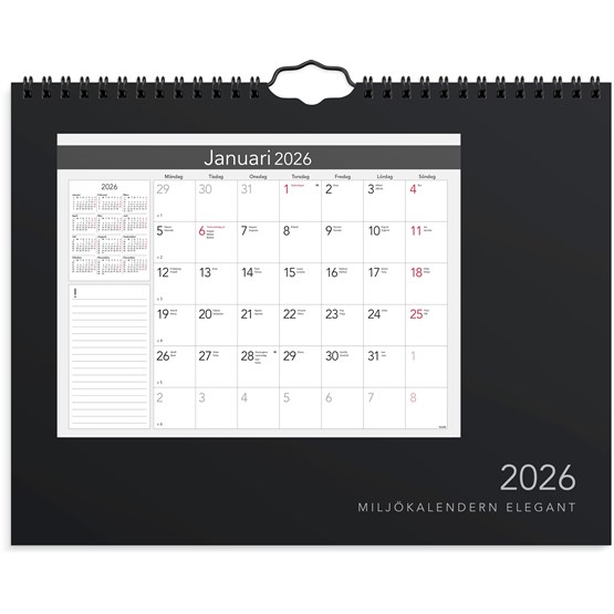 Väggkalender 2026 Miljökalendern Elegant