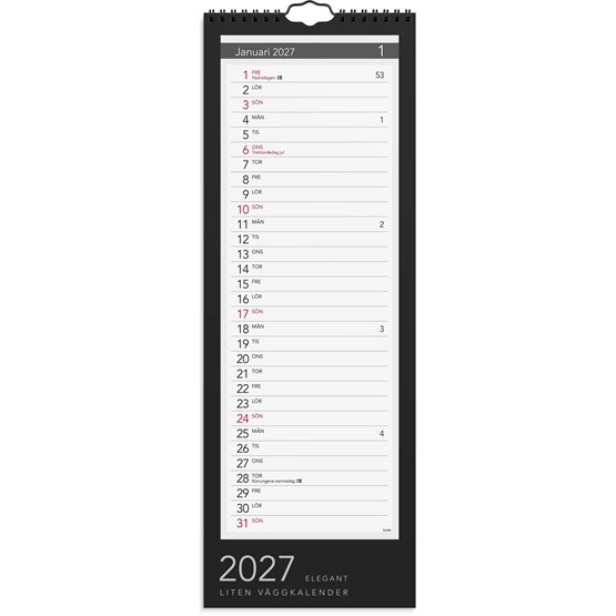 Lilla Väggkalender 2027 Elegant