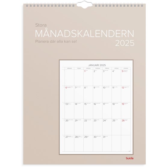 Väggkalender 2025 Stora Månadskalendern