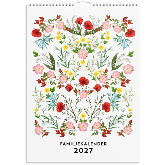 Familjekalender 2027 Illustrerad blomster