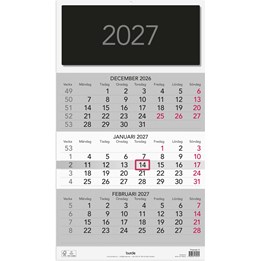 Väggkalender 2027 Triplaner Elegant