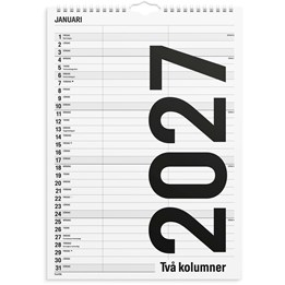 Familjekalender 2027 Black and white 2 kolumner