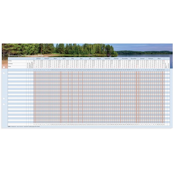 Väggkalender 2026 Semesterplan/Årsprojekt 5/fp