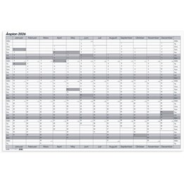 Kalender 2026 Årsplan whiteboard
