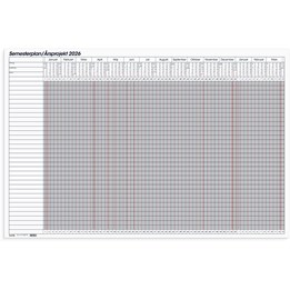 Kalender 2026 Semesterplan/Årsprojekt whiteboard