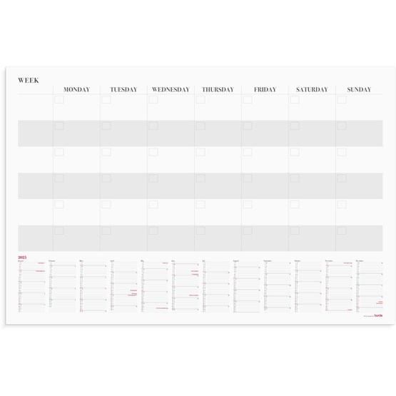Kalender 2025 Månadsplanering whiteboard