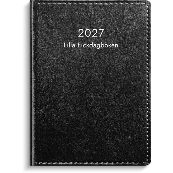 Lilla Fickdagboken 2027 svart konstläder