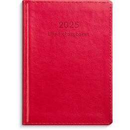 Kalender 2025 Lilla Fickdagboken rött konstläder
