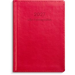 Lilla Fickdagboken 2027 rött konstläder