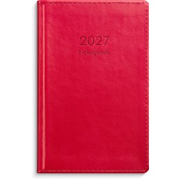 Fickagenda 2027 rött konstläder
