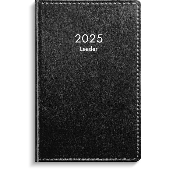 Kalender 2025 Leader svart konstläder inb