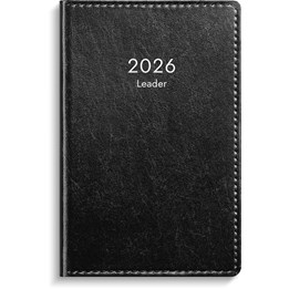 Kalender 2026 Leader svart konstläder inb